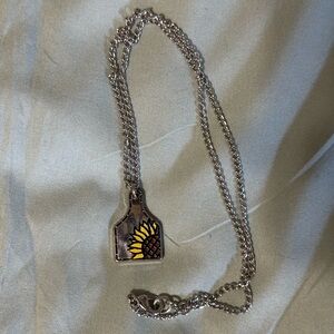 Cow tag necklace